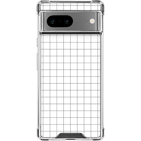 White Grid Google Pixel 8a Clear Case